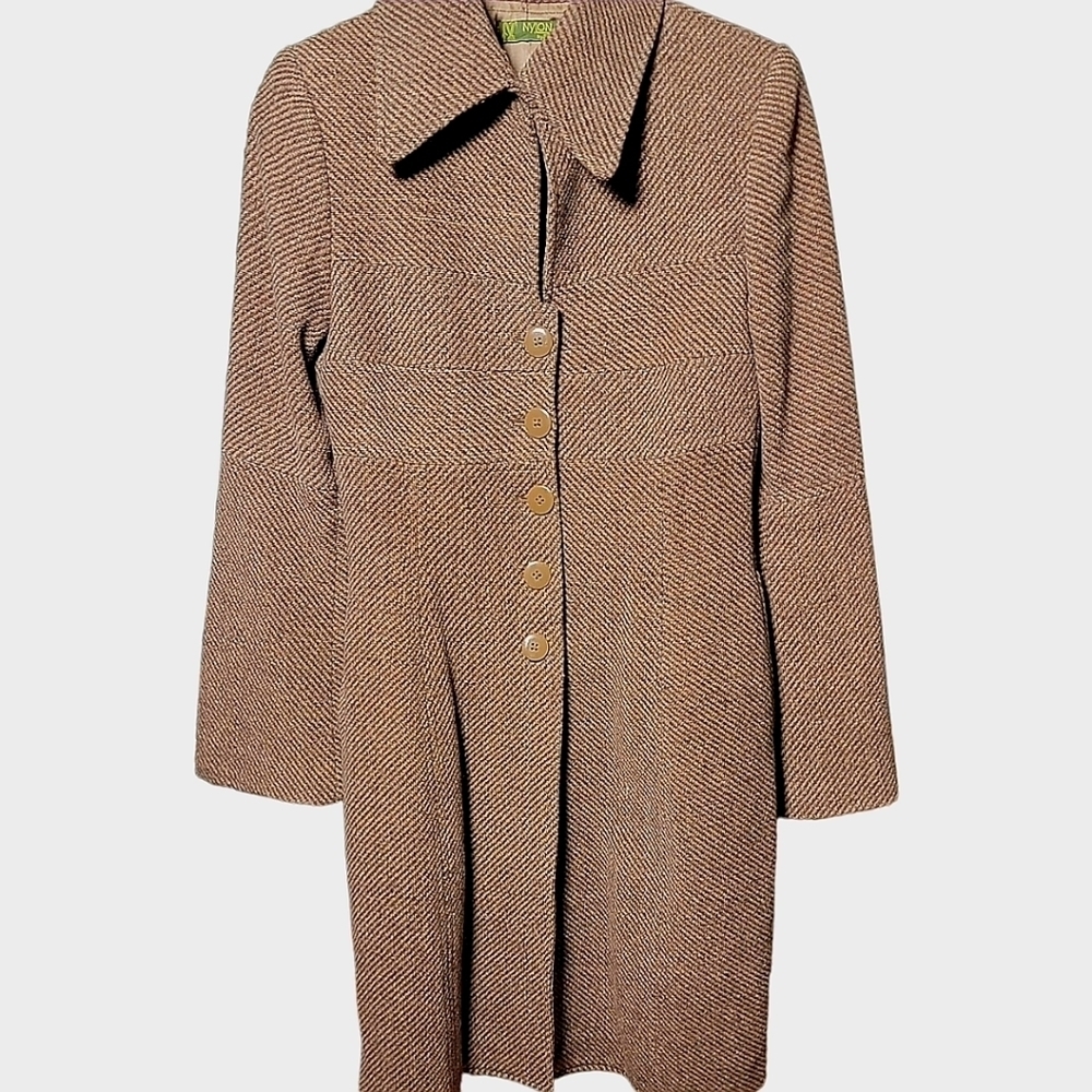 𝅺NYLON by Dex Brown Fall 3/4 Length Coat Fall Winter Jacket Bell Sleeves Jacket
